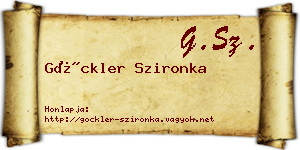 Göckler Szironka névjegykártya